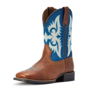 10042597 Ariat Kids Lonestar Western Cowboy Boots - Red Dirt Road/ Blue Waves