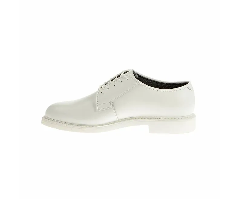 Bates Mens Lites White Leather Oxford Dress Shoe