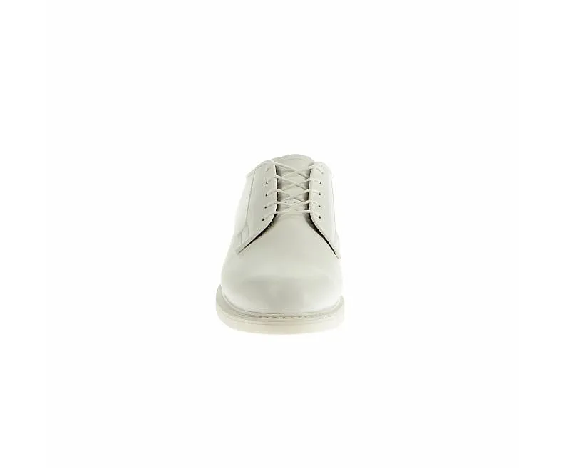 Bates Mens Lites White Leather Oxford Dress Shoe