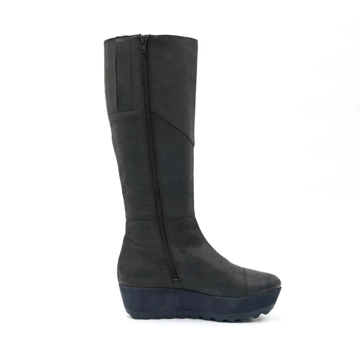 Camper Laika Platform High Boots Leather Blue Colour For Women
