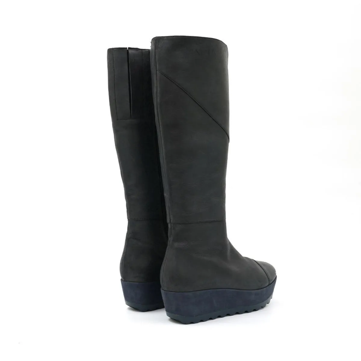 Camper Laika Platform High Boots Leather Blue Colour For Women