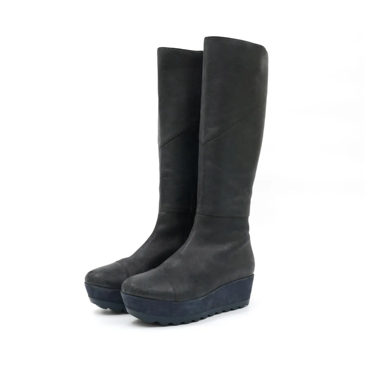 Camper Laika Platform High Boots Leather Blue Colour For Women