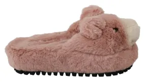 Chic Pink Bear House Slippers by D&G