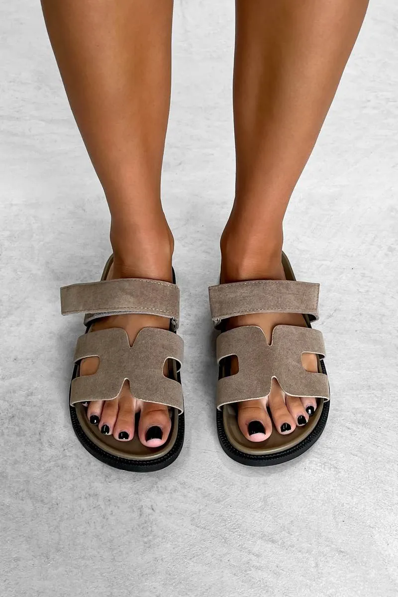 HARPER Gladiator Strap Sandal - Taupe