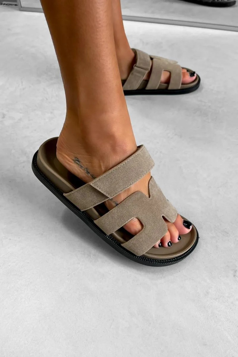HARPER Gladiator Strap Sandal - Taupe