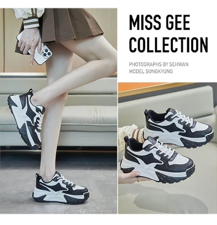 Lace-Up Breathable Wedges Sneakers