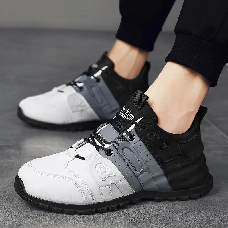 Men's Casual Microfiber Leather Breathable Height Booster Sneakers