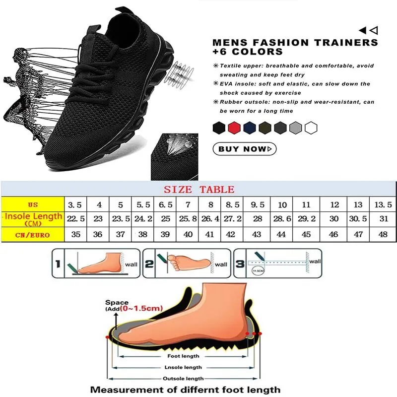 Men's Casual Sport Shoes Light, Breathable Mesh White Sneakers, Black Running Shoes - Athletic Tennis Shoes for Outdoor Jogging