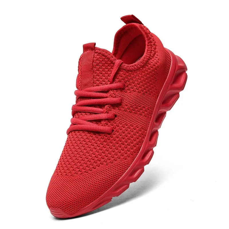 Men's Casual Sport Shoes Light, Breathable Mesh White Sneakers, Black Running Shoes - Athletic Tennis Shoes for Outdoor Jogging