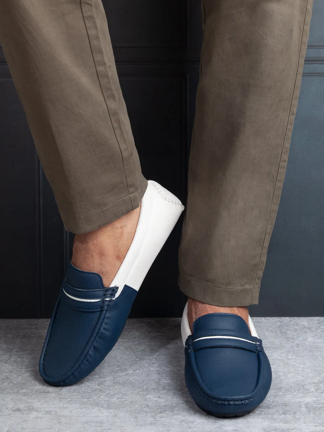 Men's Navy White Multi Color Loafer (IX4106)