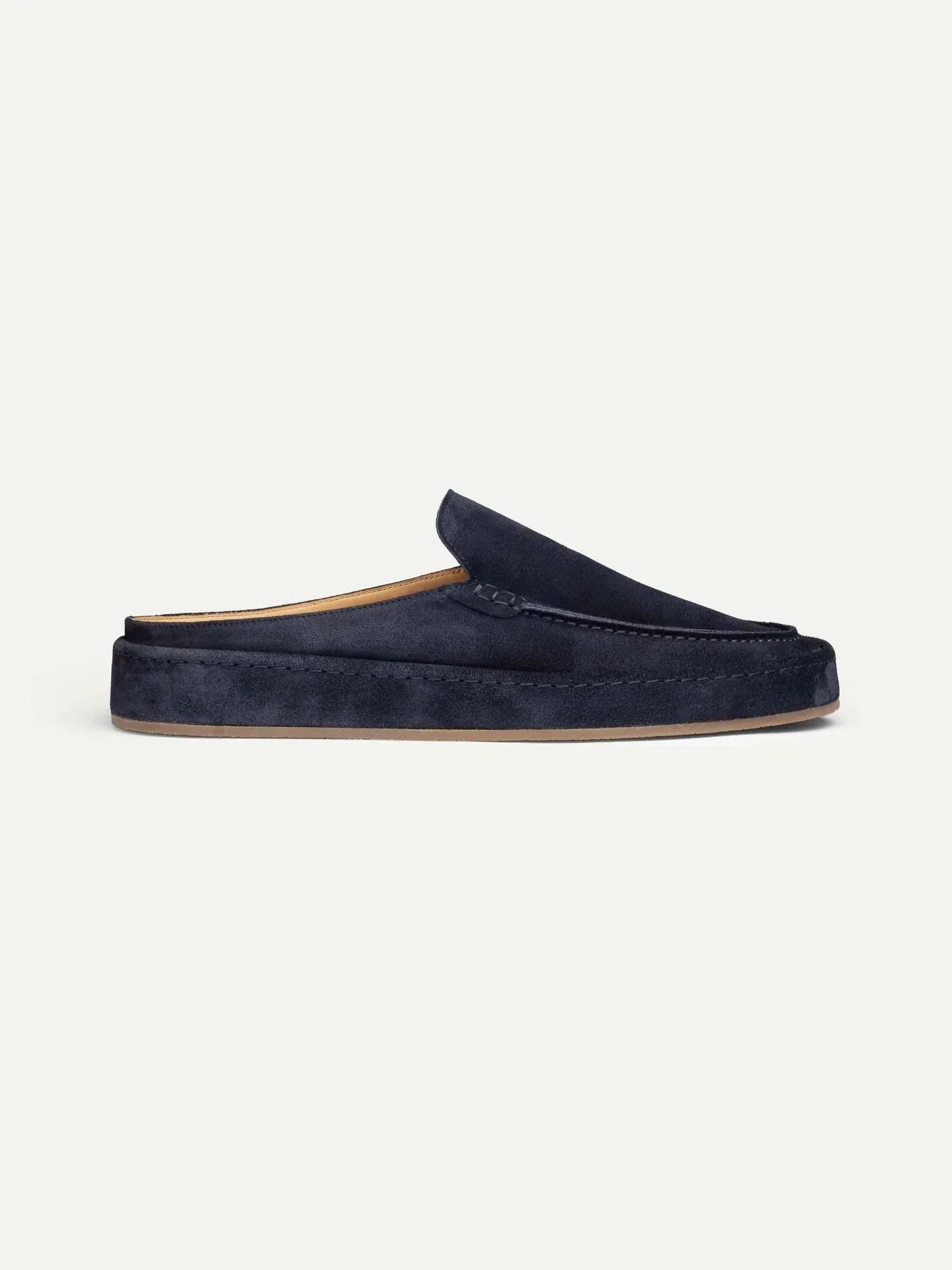 Navy Blue Suede Celeste Calm Mule Loafers