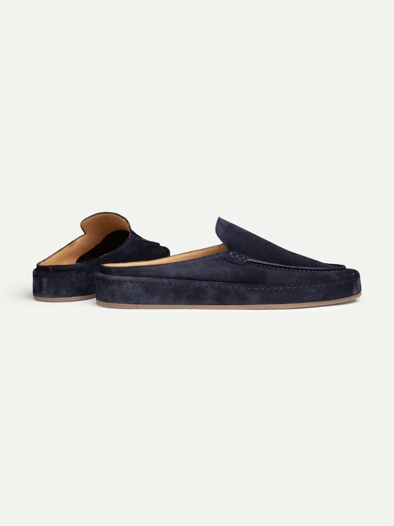 Navy Blue Suede Celeste Calm Mule Loafers