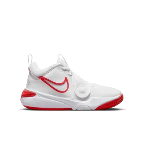 Nike Team Hustle D 11 Big Kids' Basketball Shoes (GS) 'White/Red'
