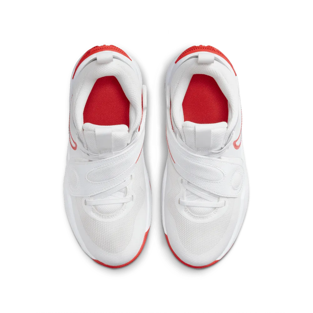 Nike Team Hustle D 11 Big Kids' Basketball Shoes (GS) 'White/Red'