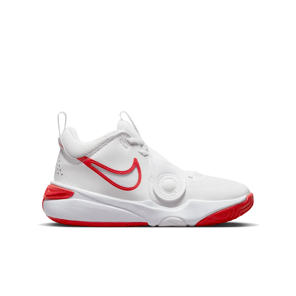 Nike Team Hustle D 11 Big Kids' Basketball Shoes (GS) 'White/Red'