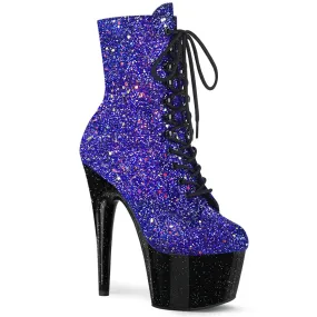 Pleaser Adore 1020MG Womens 7 Inch Heel, Platform Front Lace Pole Dance Ankle Boots