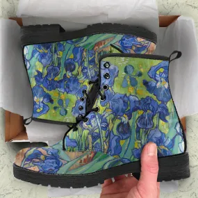 Vintage Art Vincent van Gogh Irises Women's Vegan Leather Boots