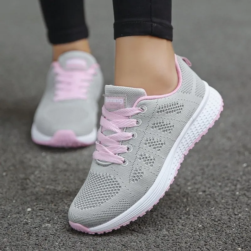 Women Lace-Up Mesh Light Breathable Shoes