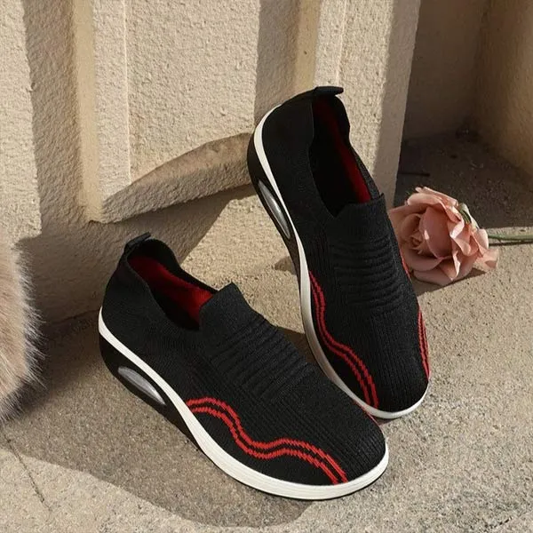 Women's Fly Knit Breathable Slip-On Sneakers 69267381C