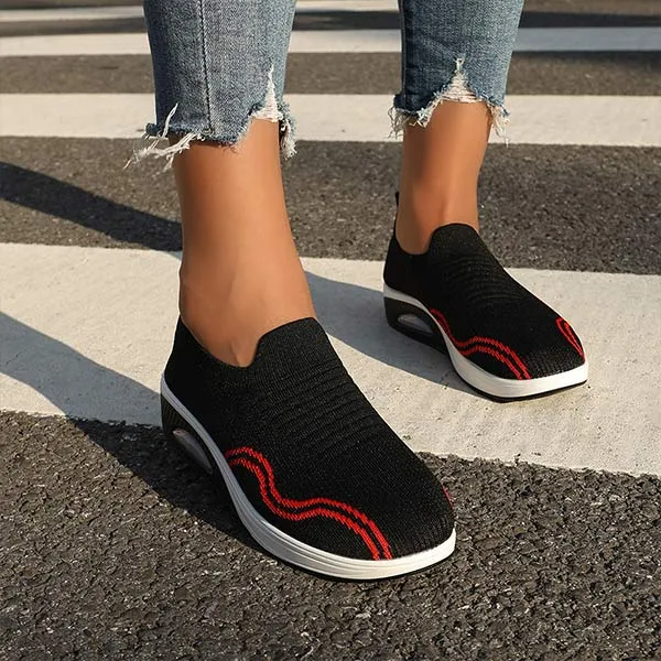 Women's Fly Knit Breathable Slip-On Sneakers 69267381C