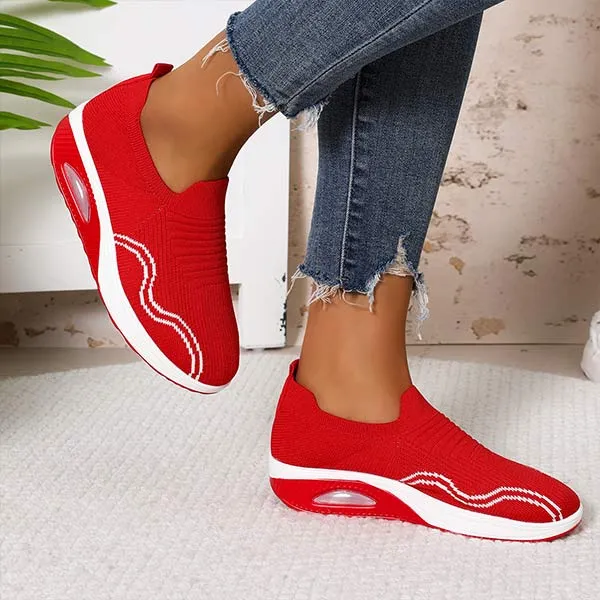 Women's Fly Knit Breathable Slip-On Sneakers 69267381C