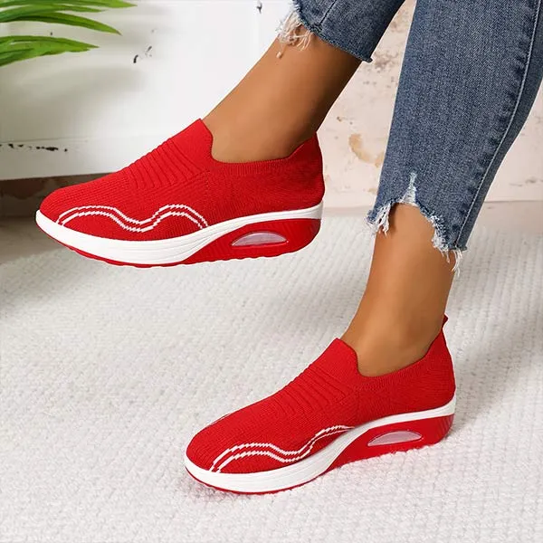 Women's Fly Knit Breathable Slip-On Sneakers 69267381C