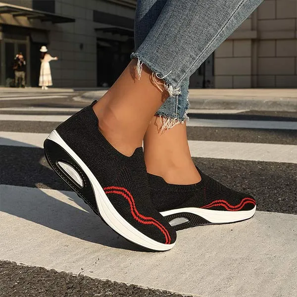 Women's Fly Knit Breathable Slip-On Sneakers 69267381C