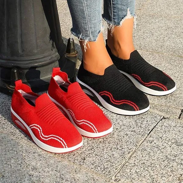 Women's Fly Knit Breathable Slip-On Sneakers 69267381C