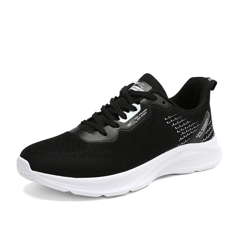 Womens Knitted Lace-up Breathable Sneakers