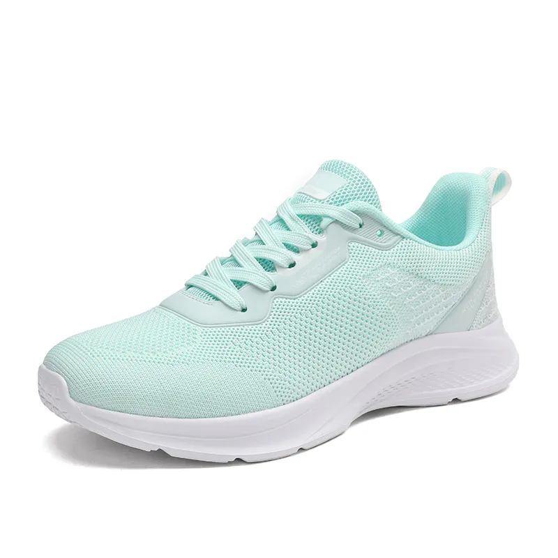 Womens Knitted Lace-up Breathable Sneakers
