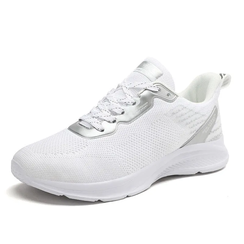 Womens Knitted Lace-up Breathable Sneakers