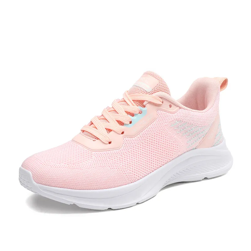 Womens Knitted Lace-up Breathable Sneakers